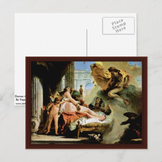 Danae en Zeus door Tiepolo Giovanni Battista Briefkaart (Voorkant / Achterkant)