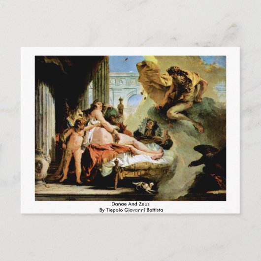 Danae en Zeus door Tiepolo Giovanni Battista Briefkaart (Voorkant)