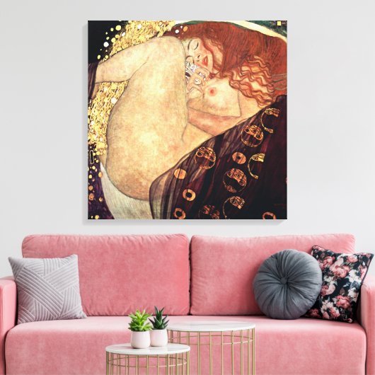Danaë | Gustav Klimt | Canvas Afdruk (Insitu (Woonkamer))