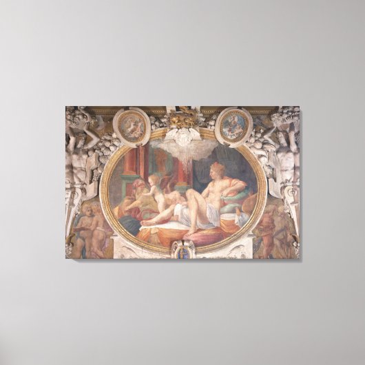 Danae Ontvangt de Shower of Gold Canvas Afdruk (Voorkant)