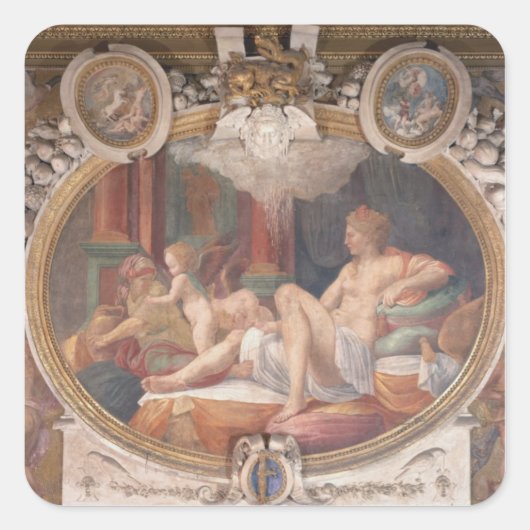 Danae Ontvangt de Shower of Gold Vierkante Sticker (Voorkant)