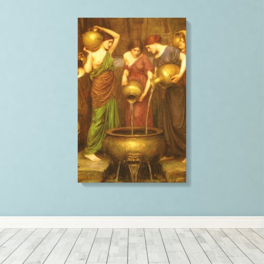 Danaides door John William Waterhouse Canvas Afdruk (Insitu (Houten vloer))