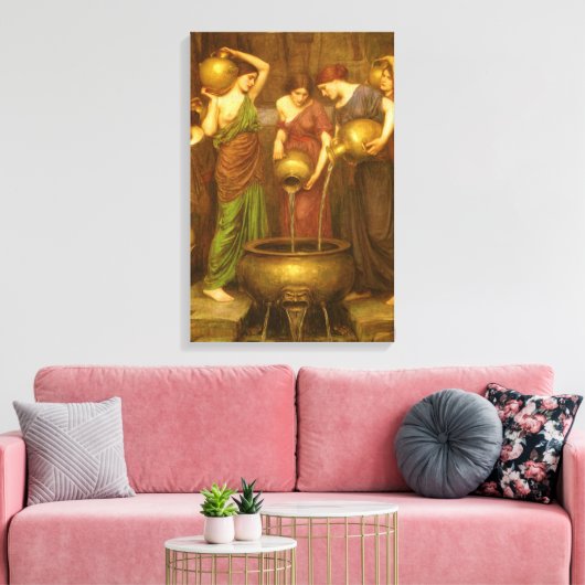 Danaides door John William Waterhouse Canvas Afdruk (Insitu (Woonkamer))