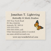 Danaus chrysippus - Plain Tiger of African Queen Visitekaartje (Achterkant)