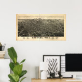 Danbury Connecticut 1884 Panorama Map Poster (Thuiskantoor)