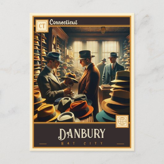 Danbury, Connecticut |  BRIEFKAART (Voorkant)