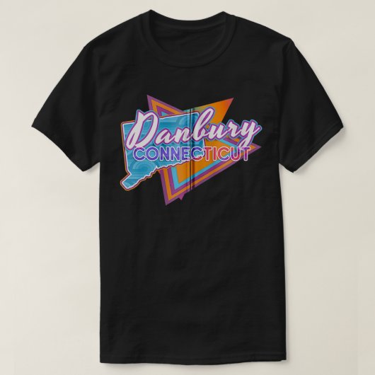 Danbury Connecticut Retro Throwback Zip T-shirt (Design voorkant)