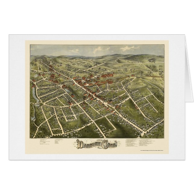 Danbury, CT Panoramic Map - 1875 (Voorkant Horizontaal)