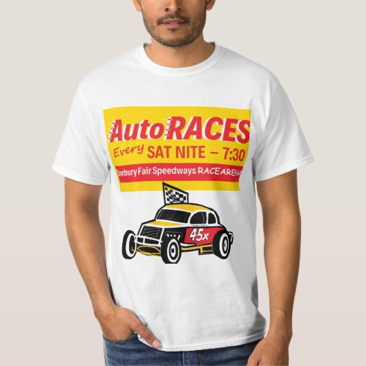Danbury Fair Racearena Auto Races Bill 1SidewCoup T-shirt (Voorkant)