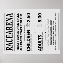 Danbury Fair Racearena Ticket Sign Reproduction 5 Poster