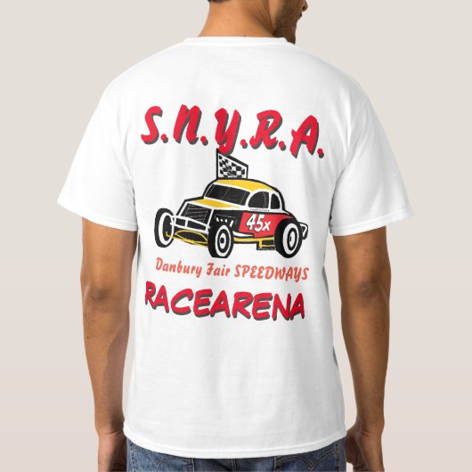 Danbury Fair Speedways Racearena Sign Logo Yellow T-shirt (Achterkant)
