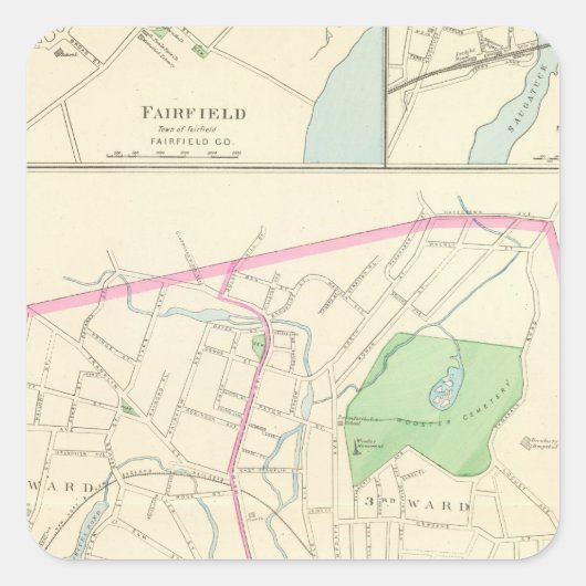 Danbury Vierkante Sticker (Voorkant)