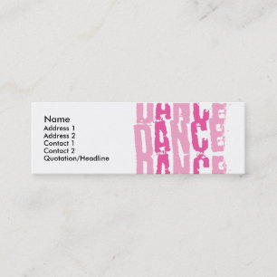 Dance3, Naam, Adres 1, Adres 2, Contact 1, ... Mini Visitekaartje