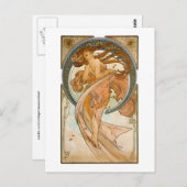 Dance (1898), Alphonse Mucha Fine Art Nouveau Briefkaart (Voorkant / Achterkant)