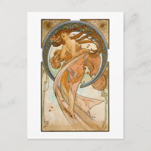 Dance (1898), Alphonse Mucha Fine Art Nouveau Briefkaart