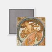 Dance (1898), Alphonse Mucha Fine Art Nouveau Magneet (Voorkant / Achterkant)