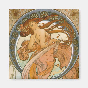 Dance (1898), Alphonse Mucha Fine Art Nouveau Magneet