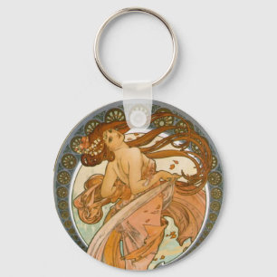 Dance (1898), Alphonse Mucha Fine Art Nouveau Sleutelhanger