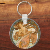 Dance (1898), Alphonse Mucha Fine Art Nouveau Sleutelhanger (Voorkant)