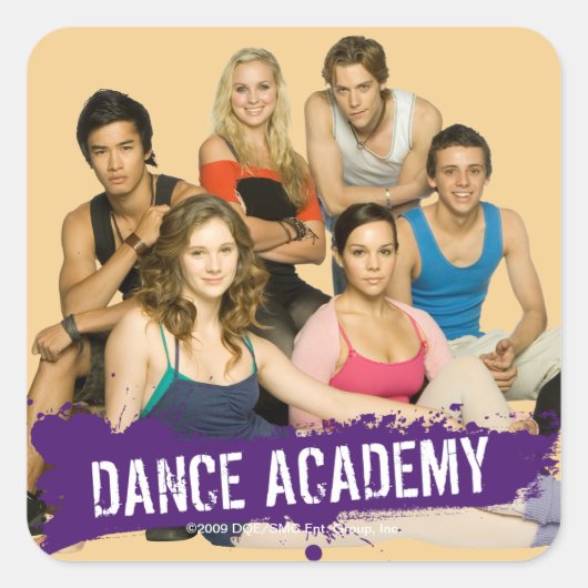 Dance Academy Cast Vierkante Sticker (Voorkant)