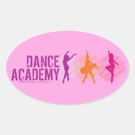 Dance Academy Color Dancers Logo Ovale Sticker (Voorkant)
