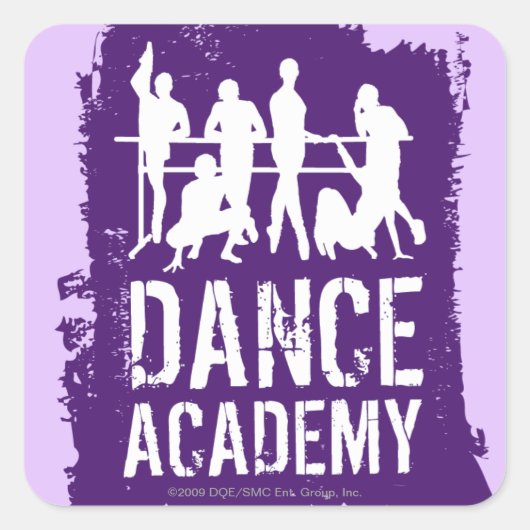 Dance Academy Silhouetten Logo Vierkante Sticker (Voorkant)