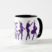 Dance Acadmey Dancer Silhouettes Logo Mok (Voorkant rechts)