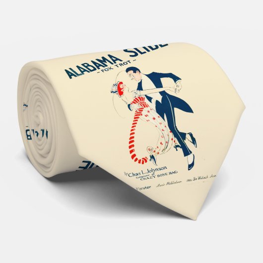 Dance Alabama Slide Fox Trot Vintage Poster Stropdas (Opgerold)