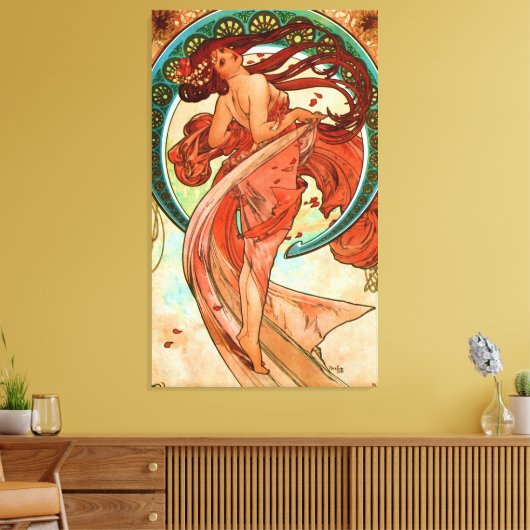 Dance Alphonse Mucha Art Nouveau Canvas Afdruk (Insitu (Woonkamer))