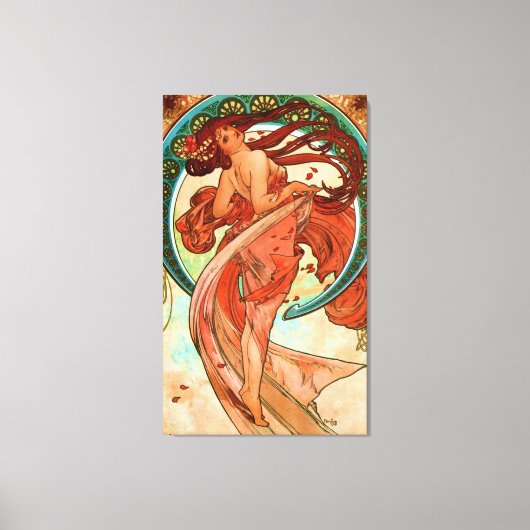 Dance Alphonse Mucha Art Nouveau Canvas Afdruk (Voorkant)