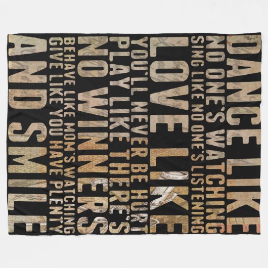 Dance als niemand kijkt. fleece deken (Voorkant (Horizontaal))