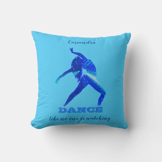 Dance alsof niemand blauw Abstract kijkt Kussen (Voorkant)