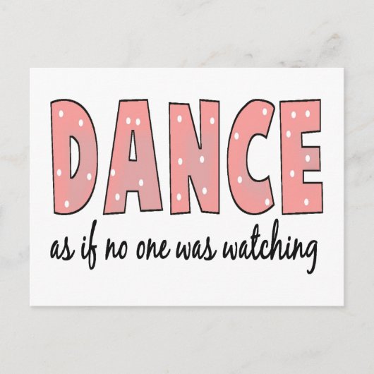 Dance alsof niemand kijkt briefkaart (Voorkant)
