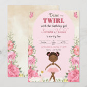 Dance and Twirl  Ballerina floral Kaart (Voorkant / Achterkant)