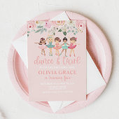 Dance and Twirl Floral Ballet Birthday Invitation Kaart