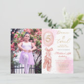 Dance and Twirl Pink girl Aangepaste foto van Birt Kaart (Staand voorkant)