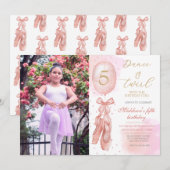 Dance and Twirl Pink girl Aangepaste foto van Birt Kaart (Voorkant / Achterkant)