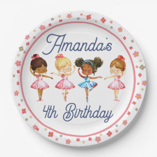 Dance and Twirl Pink girl Editable Ballerina Party Papieren Bordje