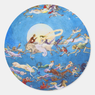 Dance Around the Moon van C. Doyle Ronde Sticker