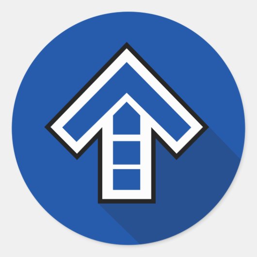 Dance Arrow Flat Stijl Ronde Sticker (Voorkant)