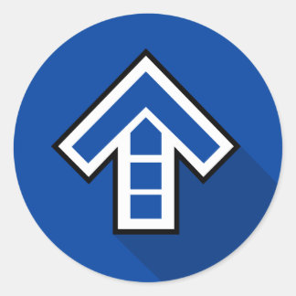 Dance Arrow Flat Stijl Ronde Sticker