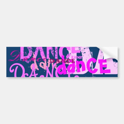 Dance Art in roze Bumpersticker (Voorkant)