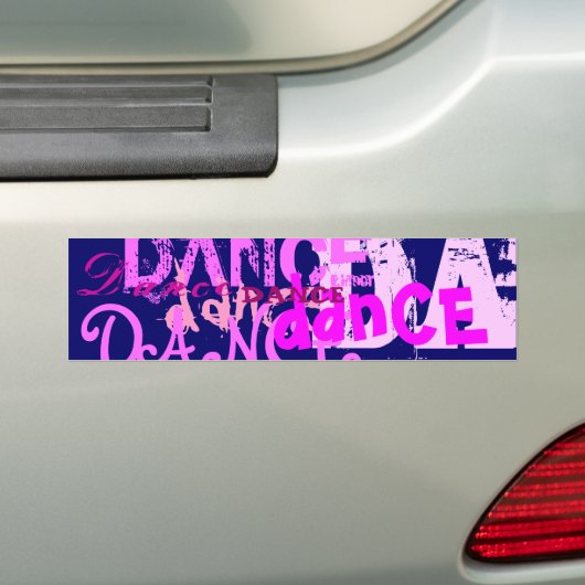 Dance Art in roze Bumpersticker (Op auto)