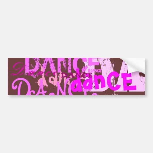 Dance Art in roze Bumpersticker (Voorkant)