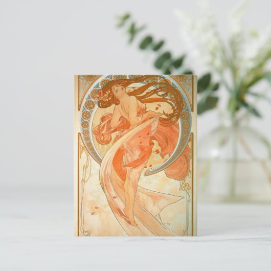 "Dance" - Art Nouveau - Alphonse Mucha Briefkaart (Staand voorkant)