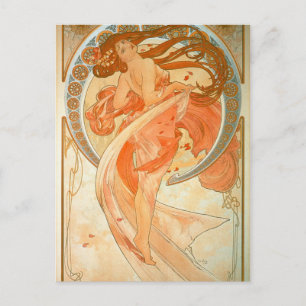 "Dance" - Art Nouveau - Alphonse Mucha Briefkaart