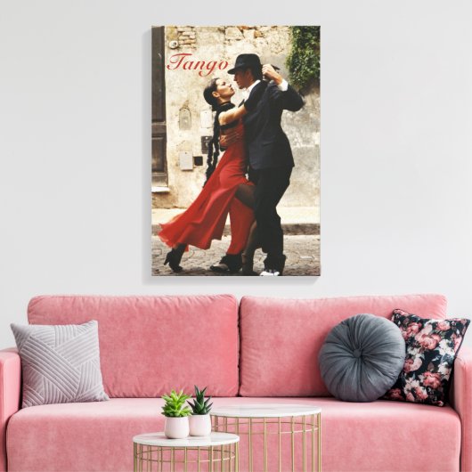 Dance Art, Tango, Red, Black, Latijn Dance Canvas Afdruk (Insitu (Woonkamer))