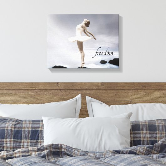 Dance Art, zwart-wit, ballet, vrijheid Canvas Afdruk (Insitu (Slaapkamer))