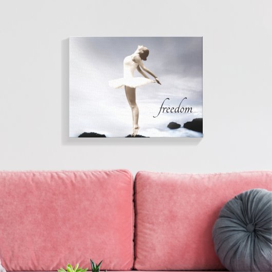 Dance Art, zwart-wit, ballet, vrijheid Canvas Afdruk (Insitu (Woonkamer))