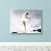 Dance Art, zwart-wit, ballet, vrijheid Canvas Afdruk (Insitu (Houten vloer))